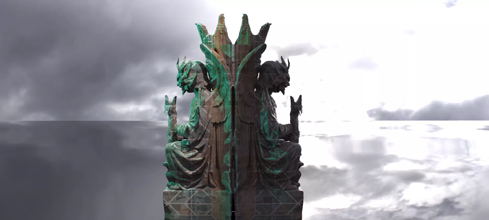 Dantes serpent Stone  3D model_0