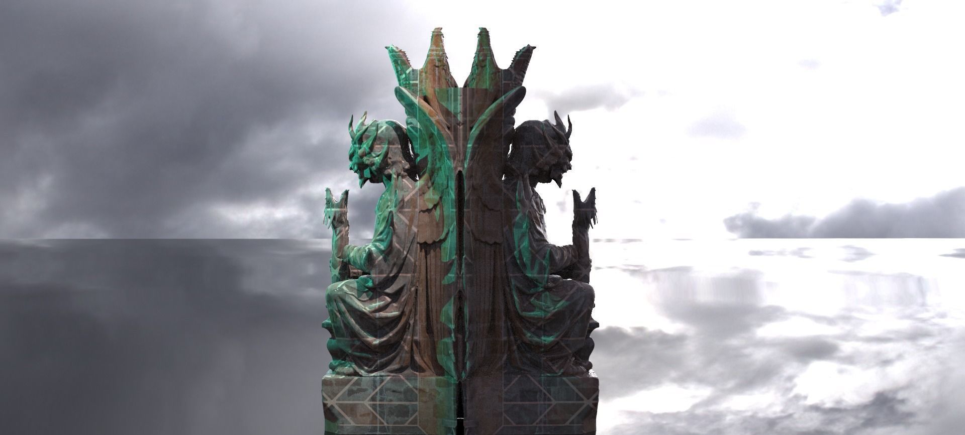 Dantes serpent Stone  3D model_1