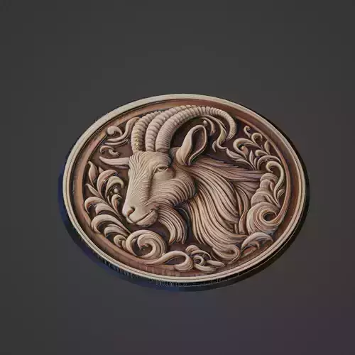 Goat Animal Medallion