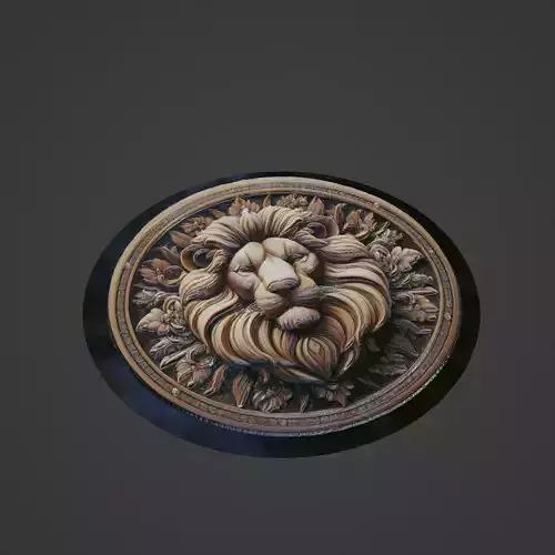 Lion Animal Medallion