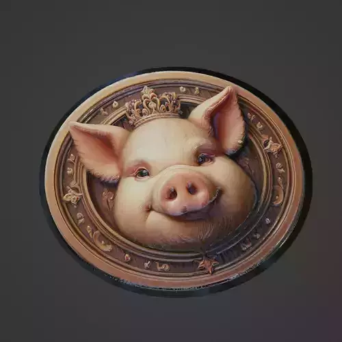 Pig Animal Medallion