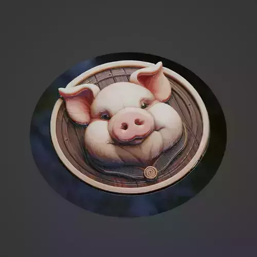 Pig Animal Medallion