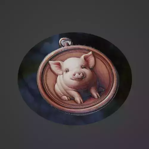 Pig Animal Medallion
