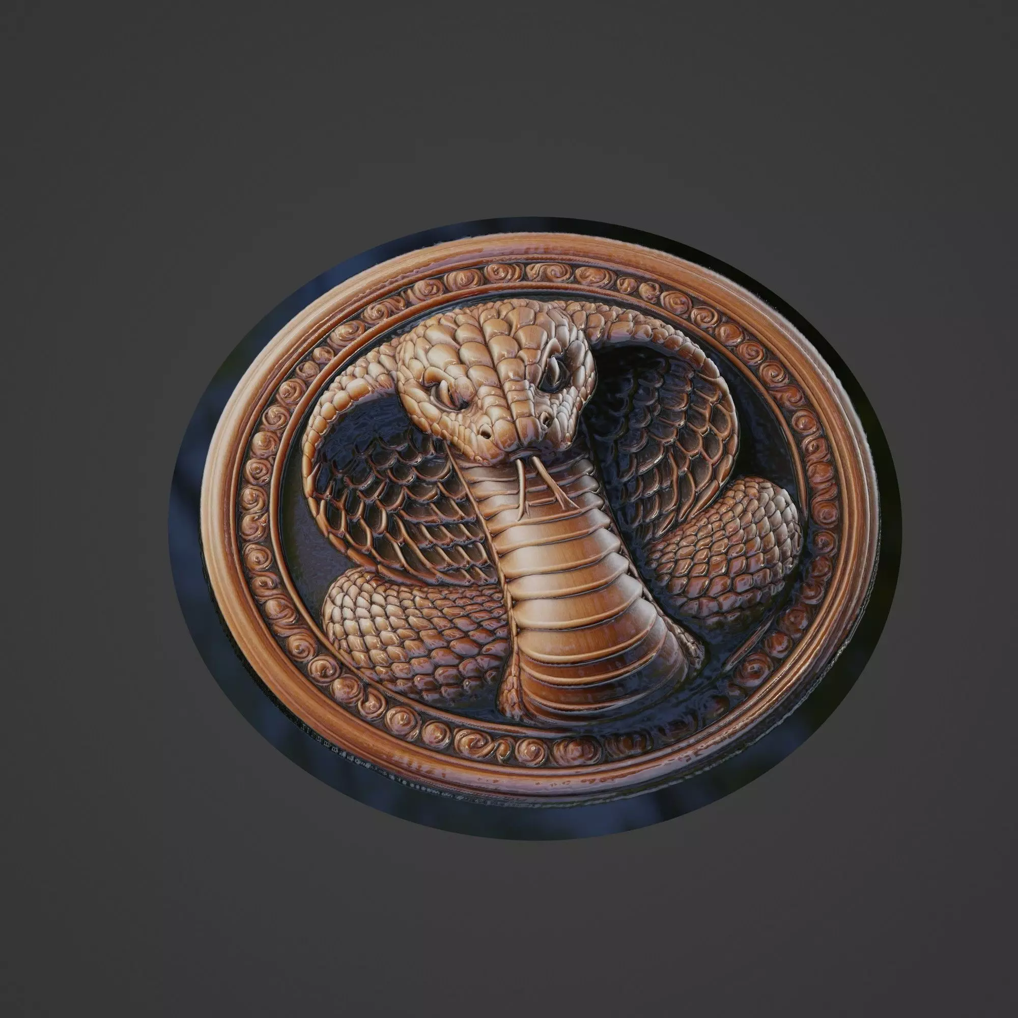 Snake Animal Medallion 3D print model