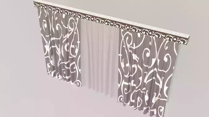 Model curtains and tulle