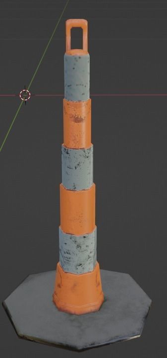 Traffic Cones Low-poly 3D model_5
