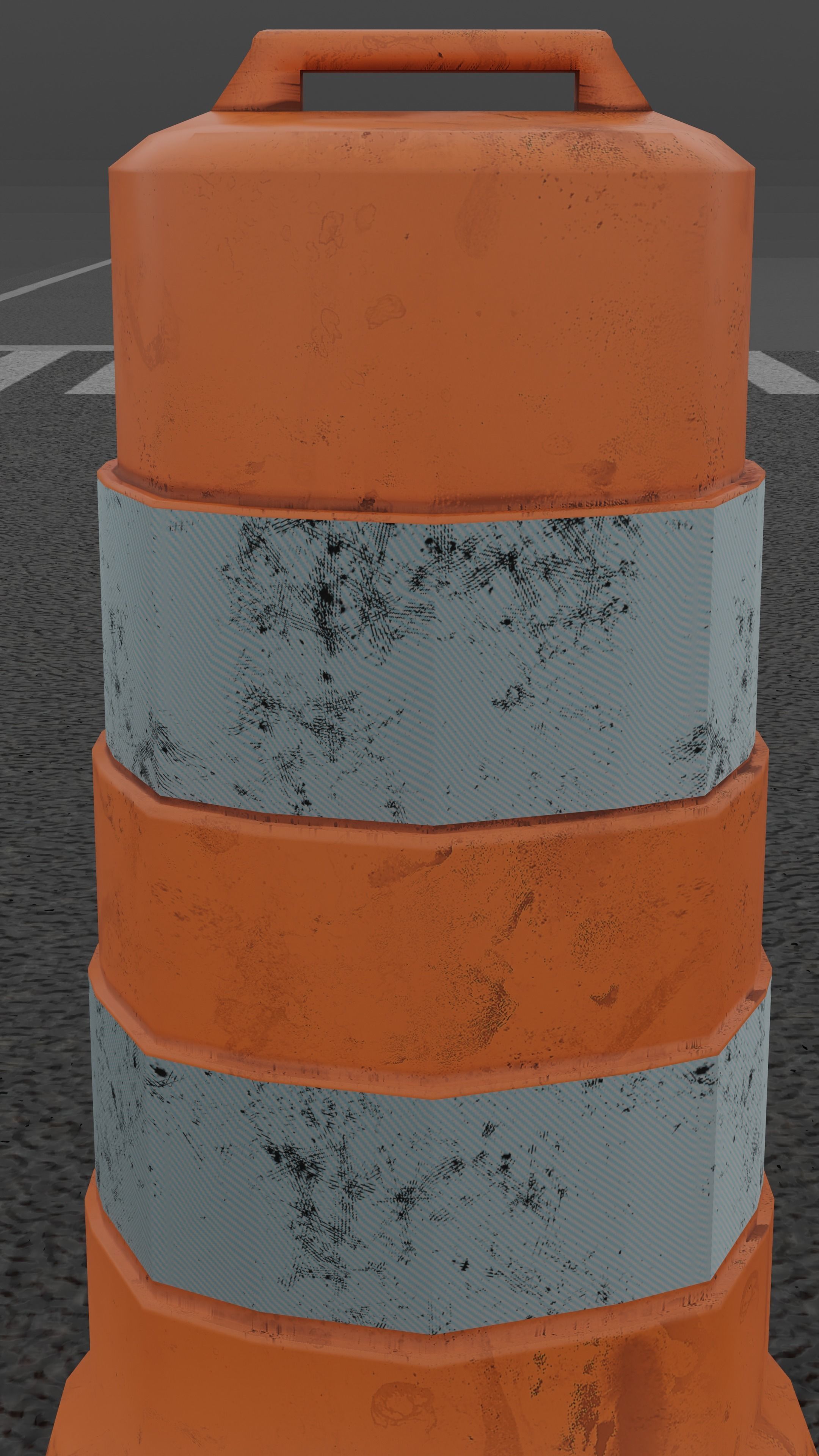 Traffic Cones Low-poly 3D model_4