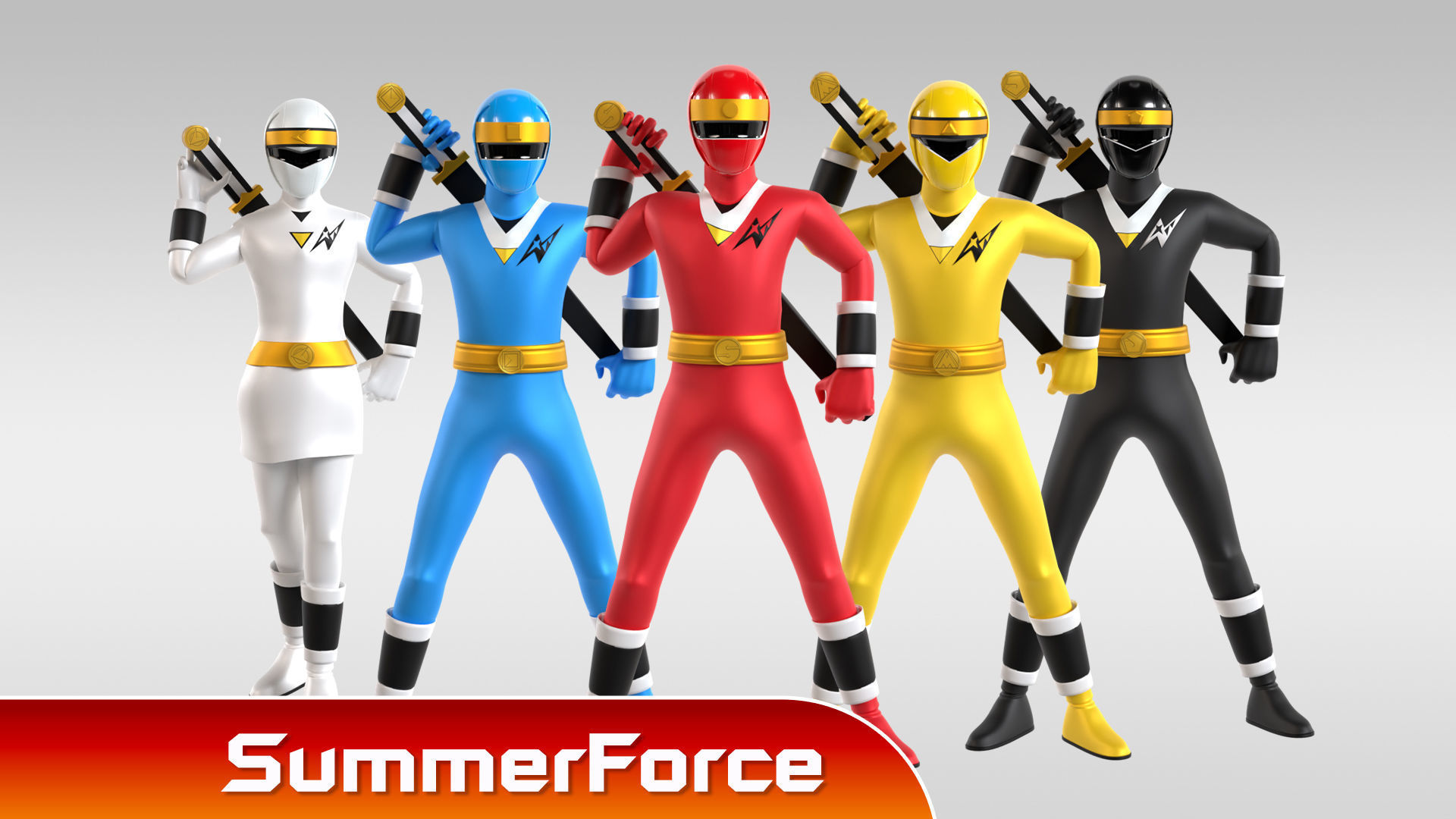 Alien Rangers Blue Rangers Blue Aquitian Ranger - Mighty Morphin Alien Rangers 3D model rigged ...