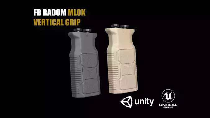 FB Radom MLOK Vertical Grip Low-poly 3D model