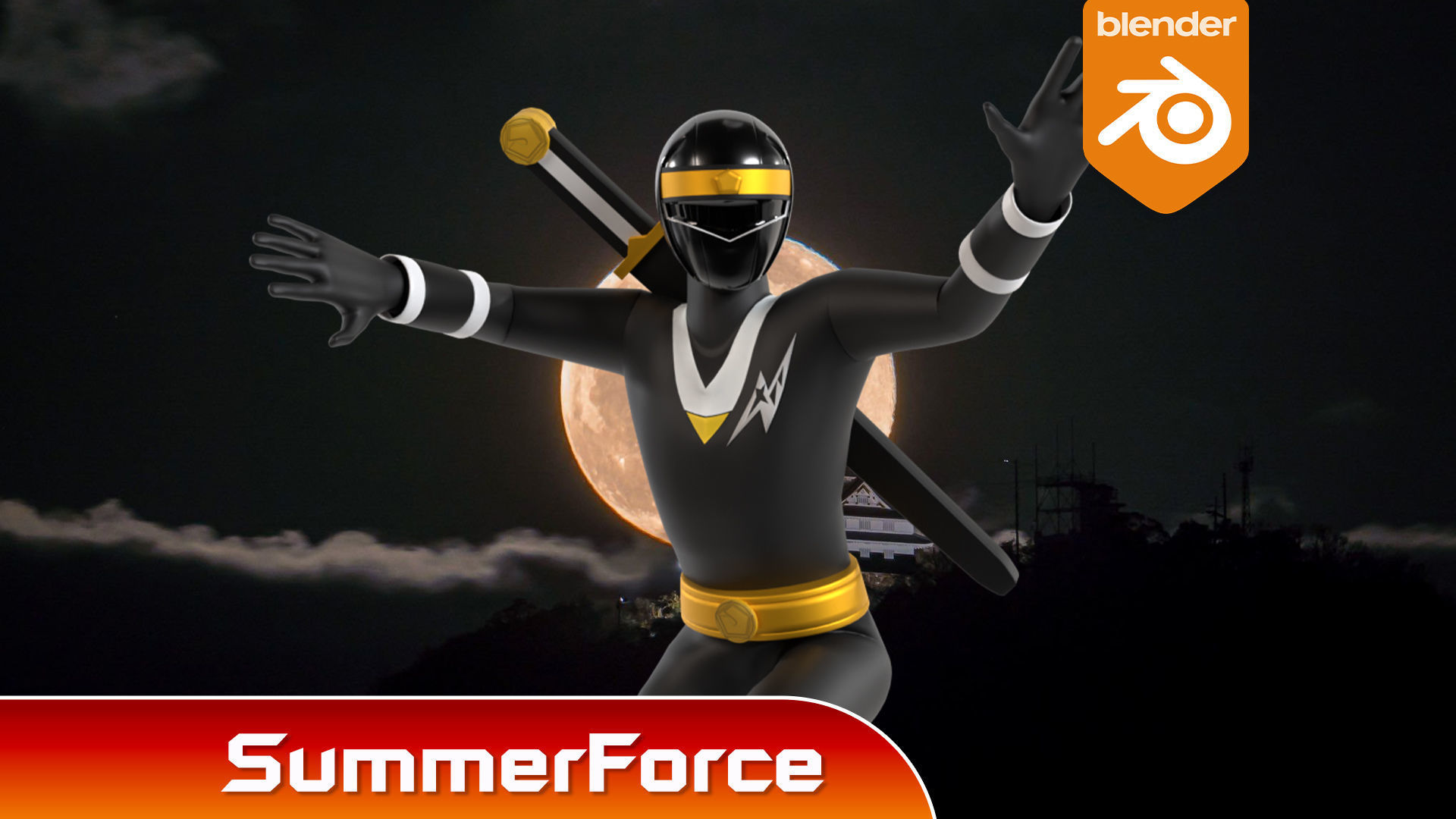 Black Aquitian Ranger - Mighty Morphin Alien Rangers 3D model rigged ...