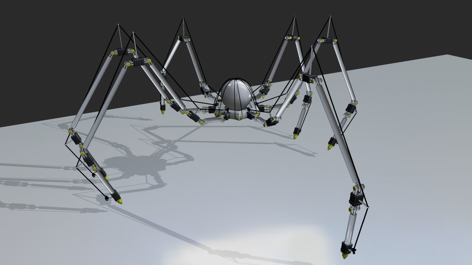 Sci-fi Spider Robot Low-poly 3D model_2
