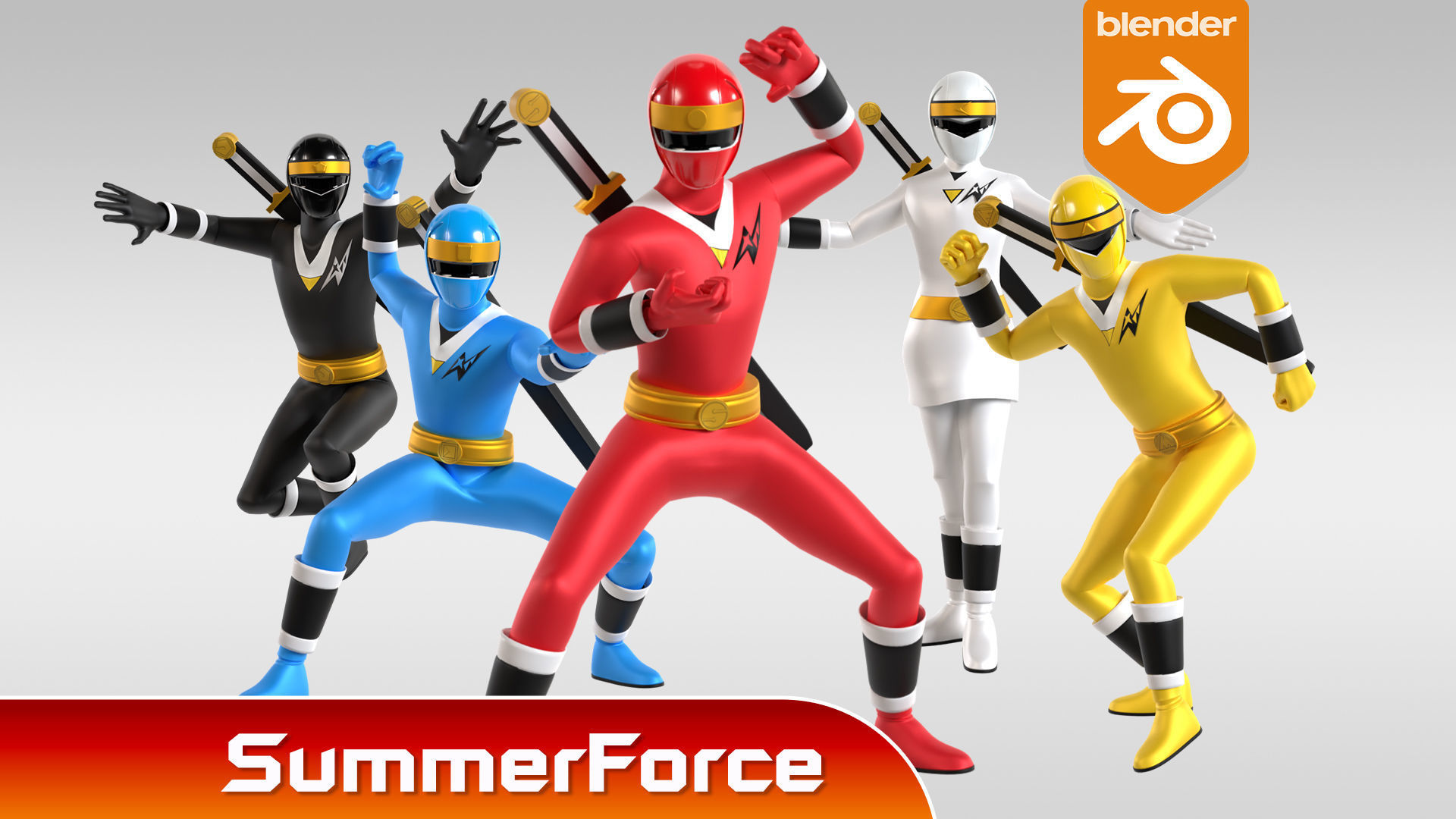 White Aquitian Ranger - Mighty Morphin Alien Rangers 3D model rigged ...