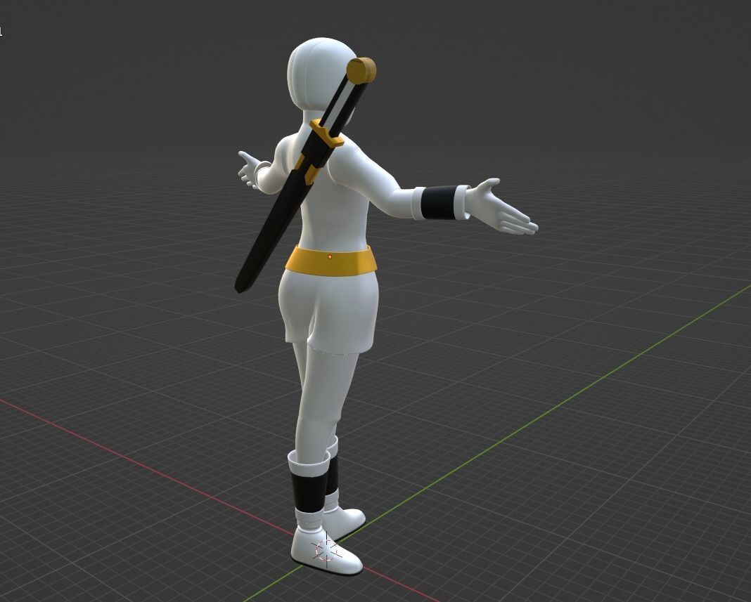 White Aquitian Ranger - Mighty Morphin Alien Rangers 3D model rigged ...