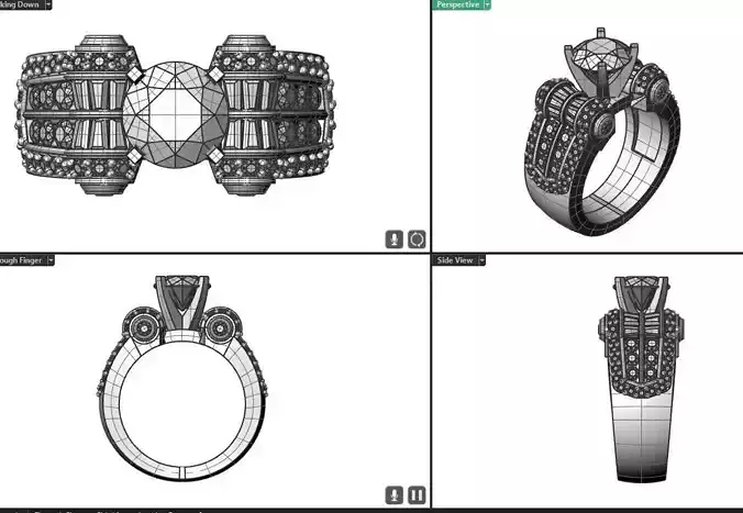 rolling tapered baguettes engagement ring