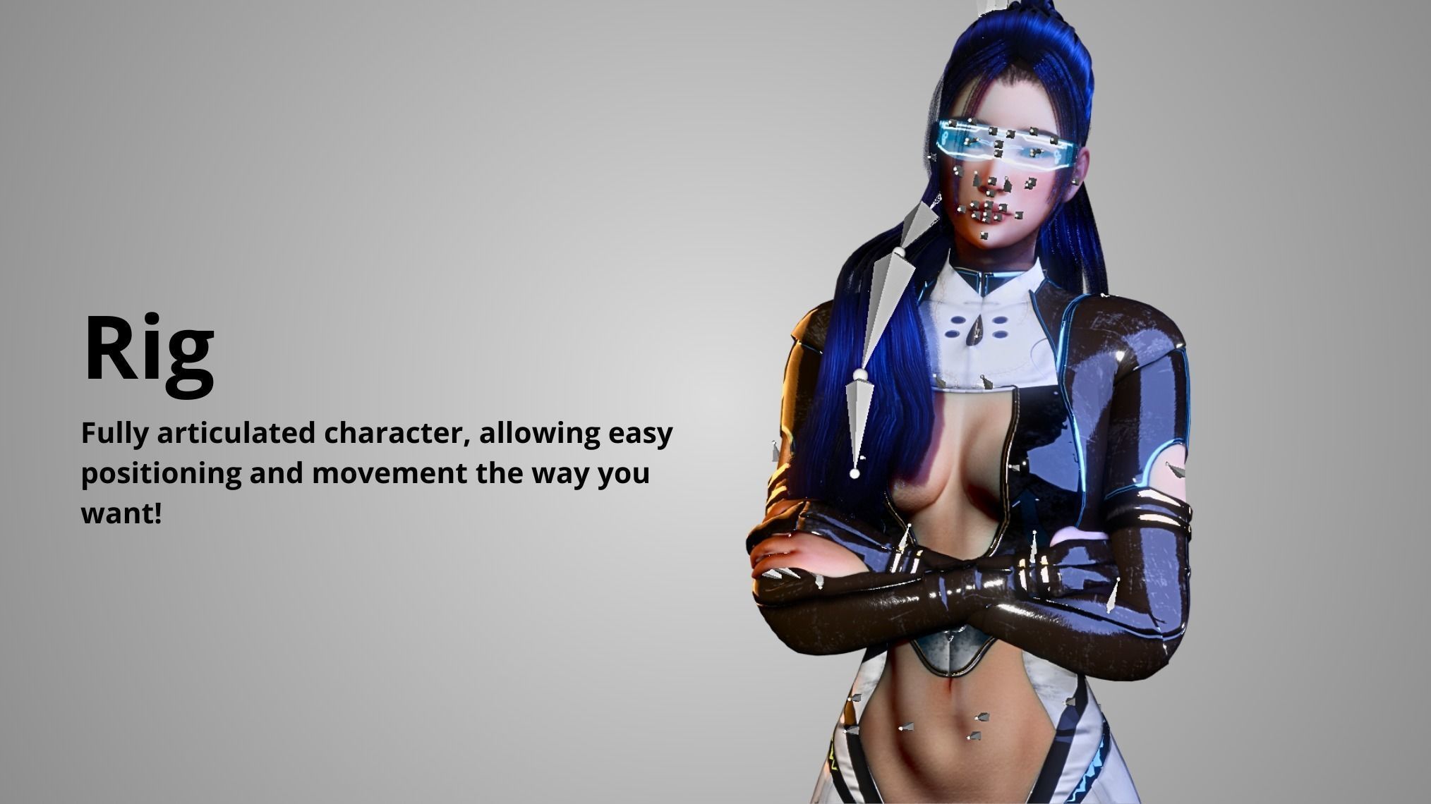 Futuristic Suit Woman - GameReady Low-poly 3D model_3