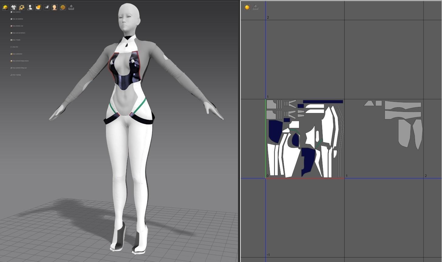 Futuristic Suit Woman - GameReady Low-poly 3D model_7