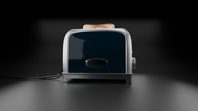 Toaster with Toast Bread Low-poly 3D model 7