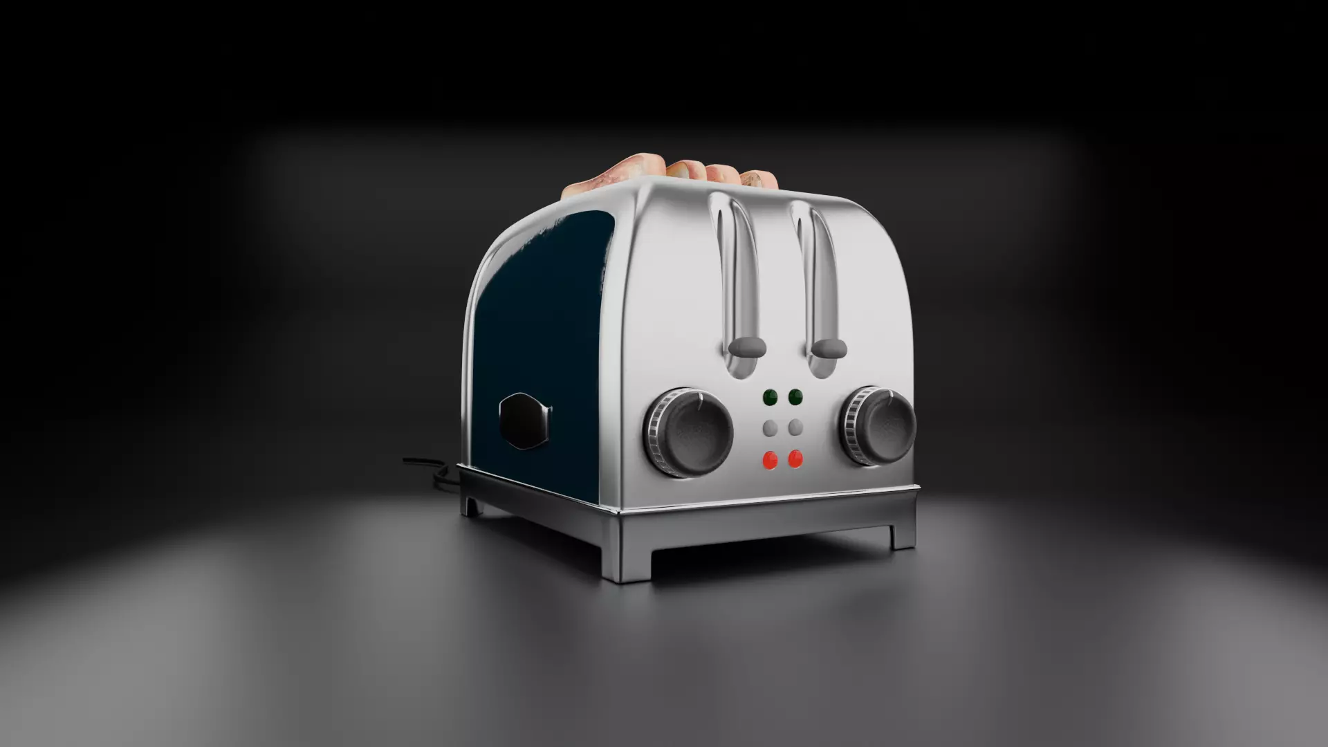 Toaster with Toast Bread Low-poly 3D model
