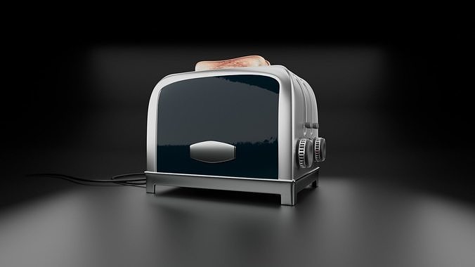 Toaster with Toast Bread Low-poly 3D model 5