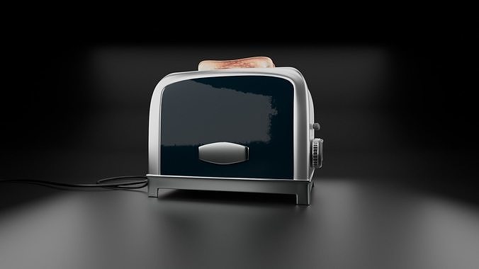 Toaster with Toast Bread Low-poly 3D model 6