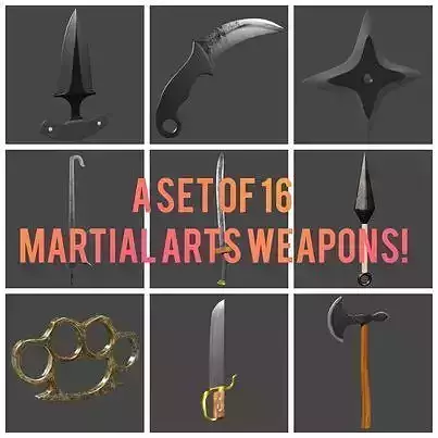 Low-Poly Martial Arts Melee Weapon Set