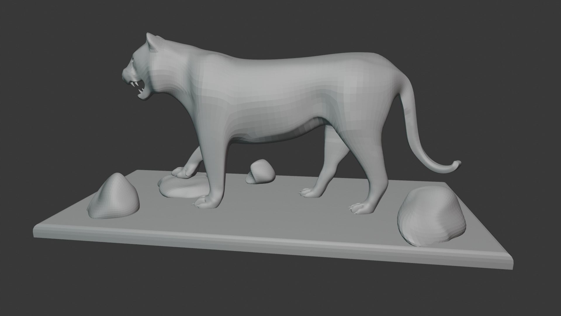 Tigre escultura 3D print model_1