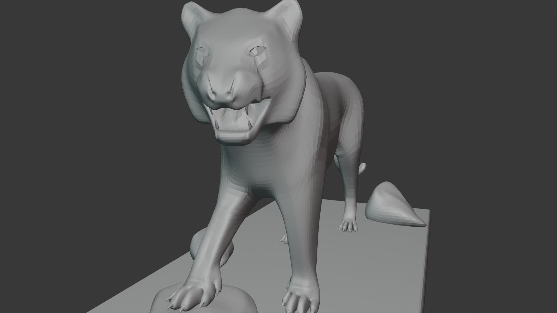Tigre escultura 3D print model_5