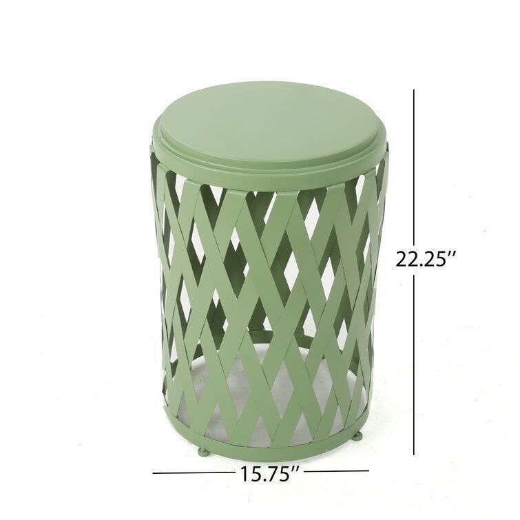 Ramiro Iron Drum End Table 3D model_4
