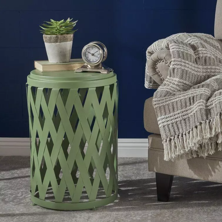 Ramiro Iron Drum End Table 3D model_0