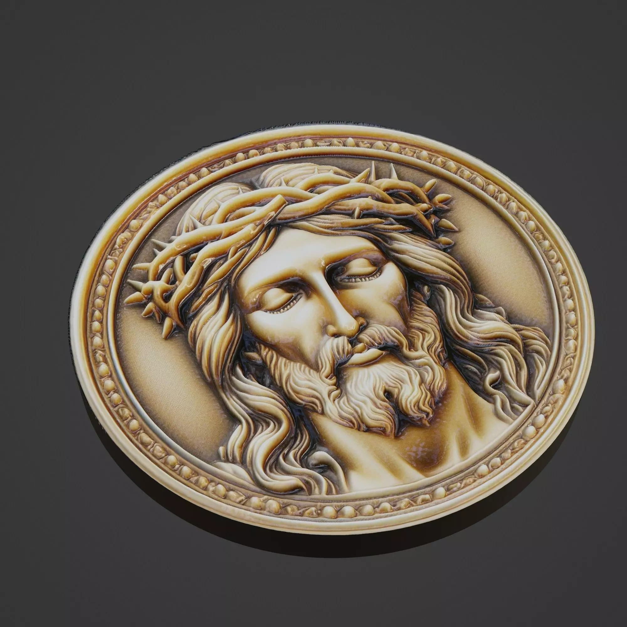 Jesus Christianity Medallion 3D print model