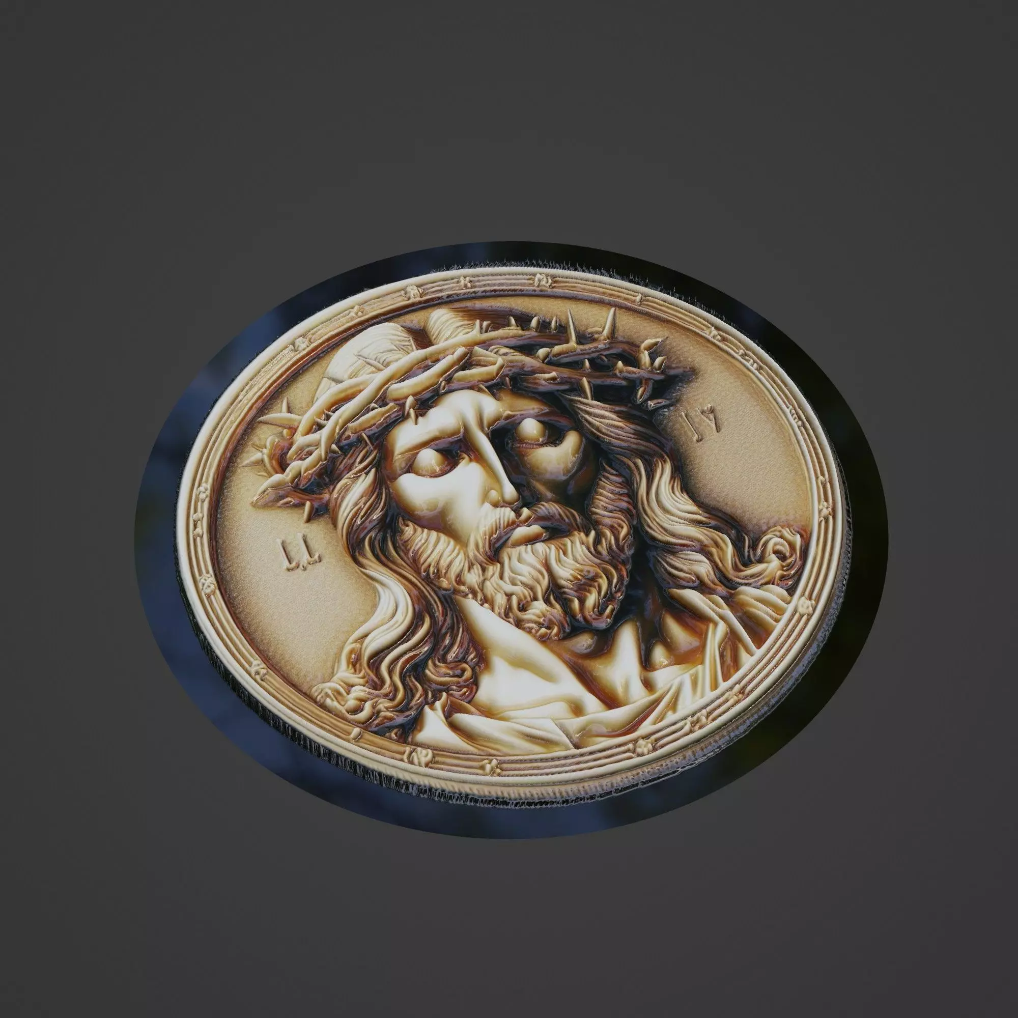Jesus Christianity Medallion 3D print model