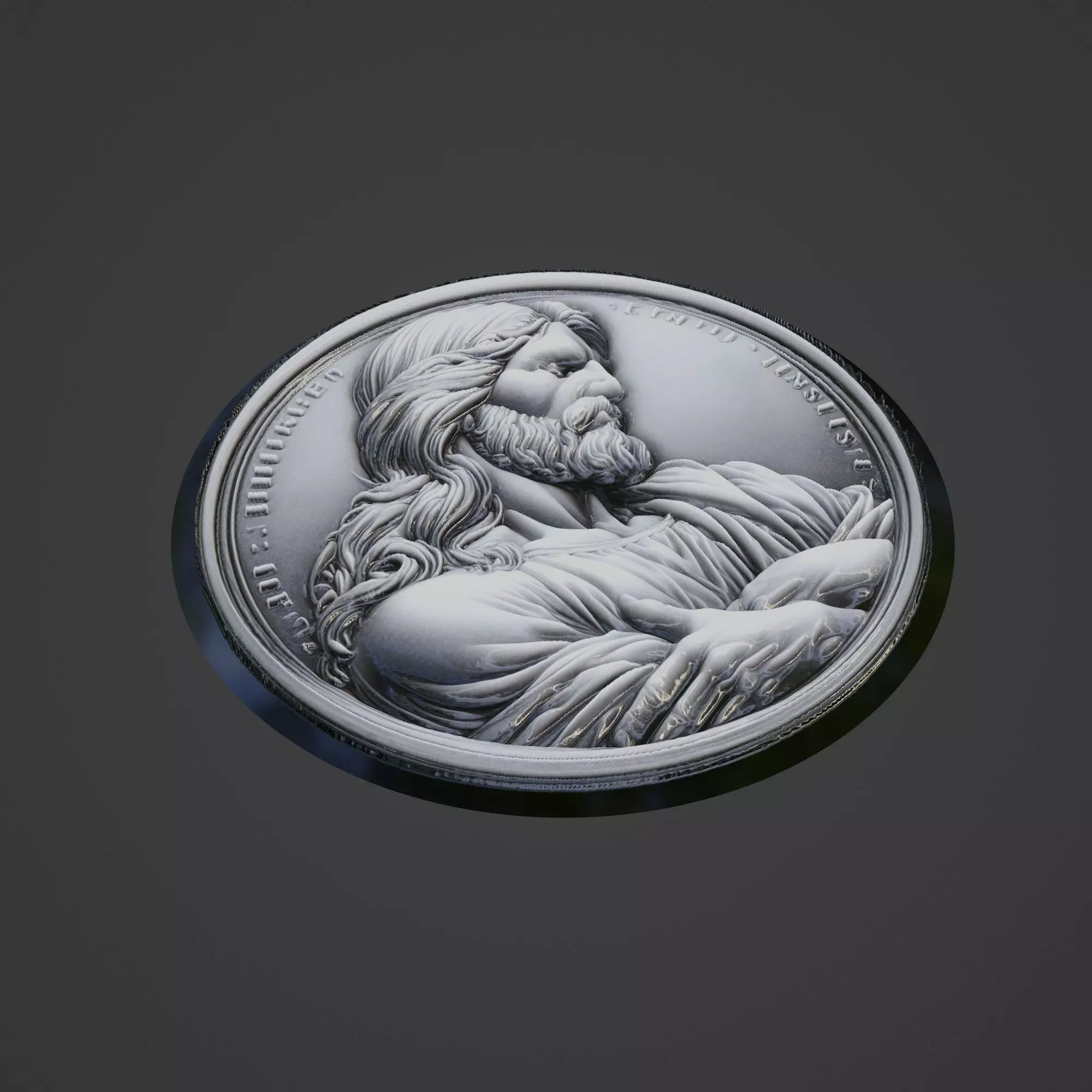 Jesus Christianity Medallion 3D print model