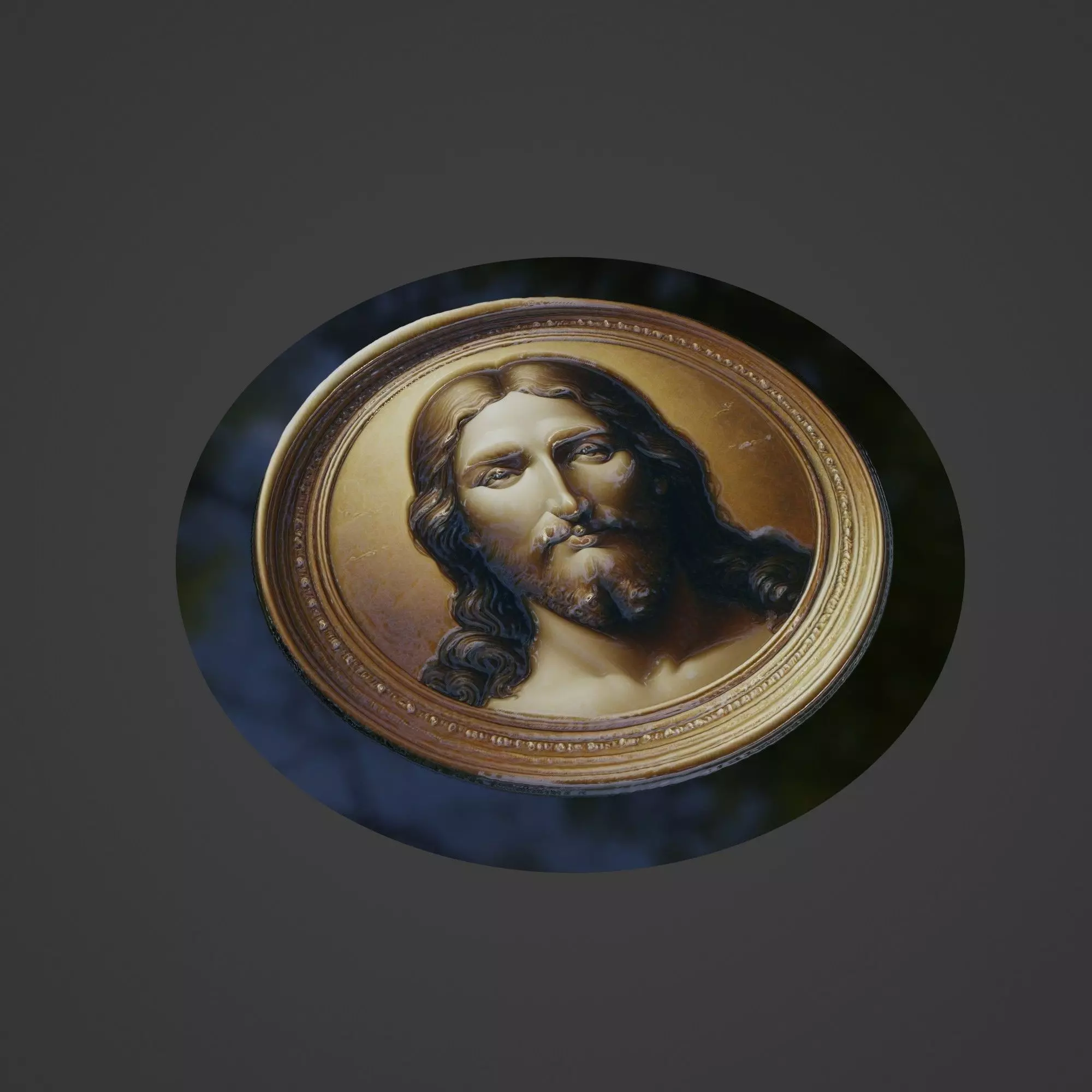 Jesus Christianity Medallion 3D print model