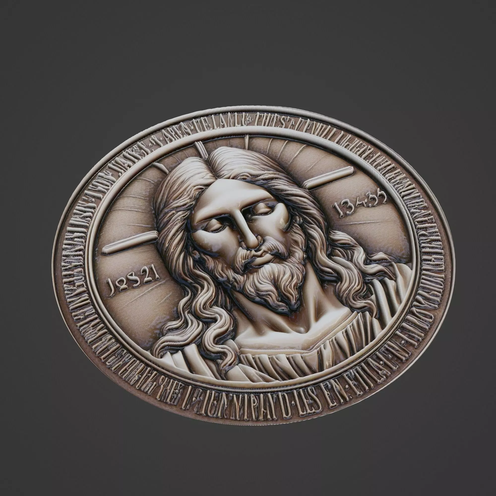 Jesus Christianity Medallion 3D print model