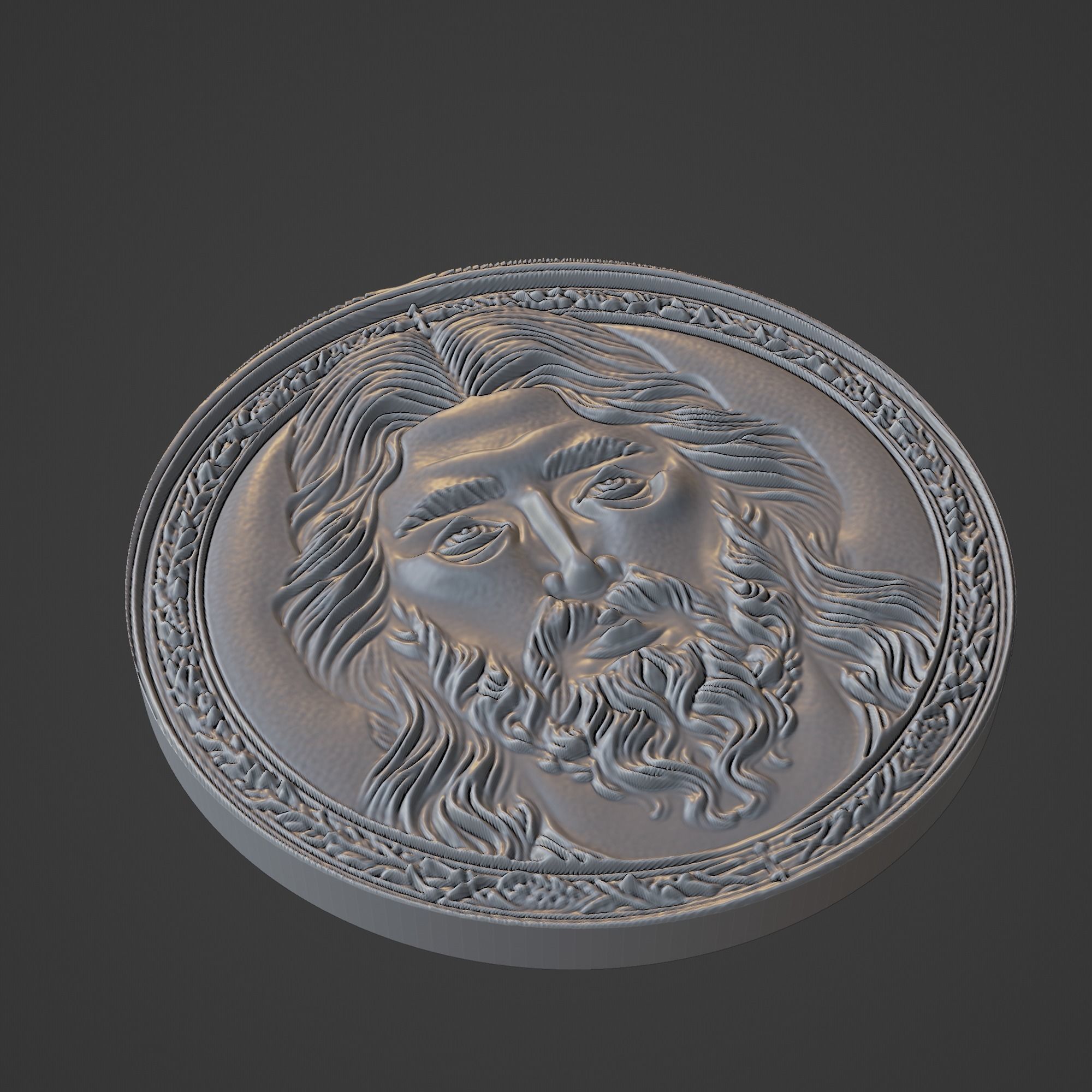 Jesus Christianity Medallion 3D print model_1