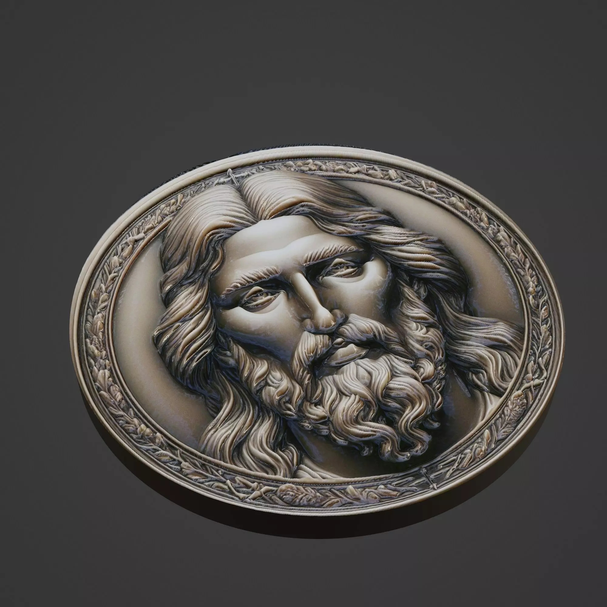 Jesus Christianity Medallion 3D print model_0