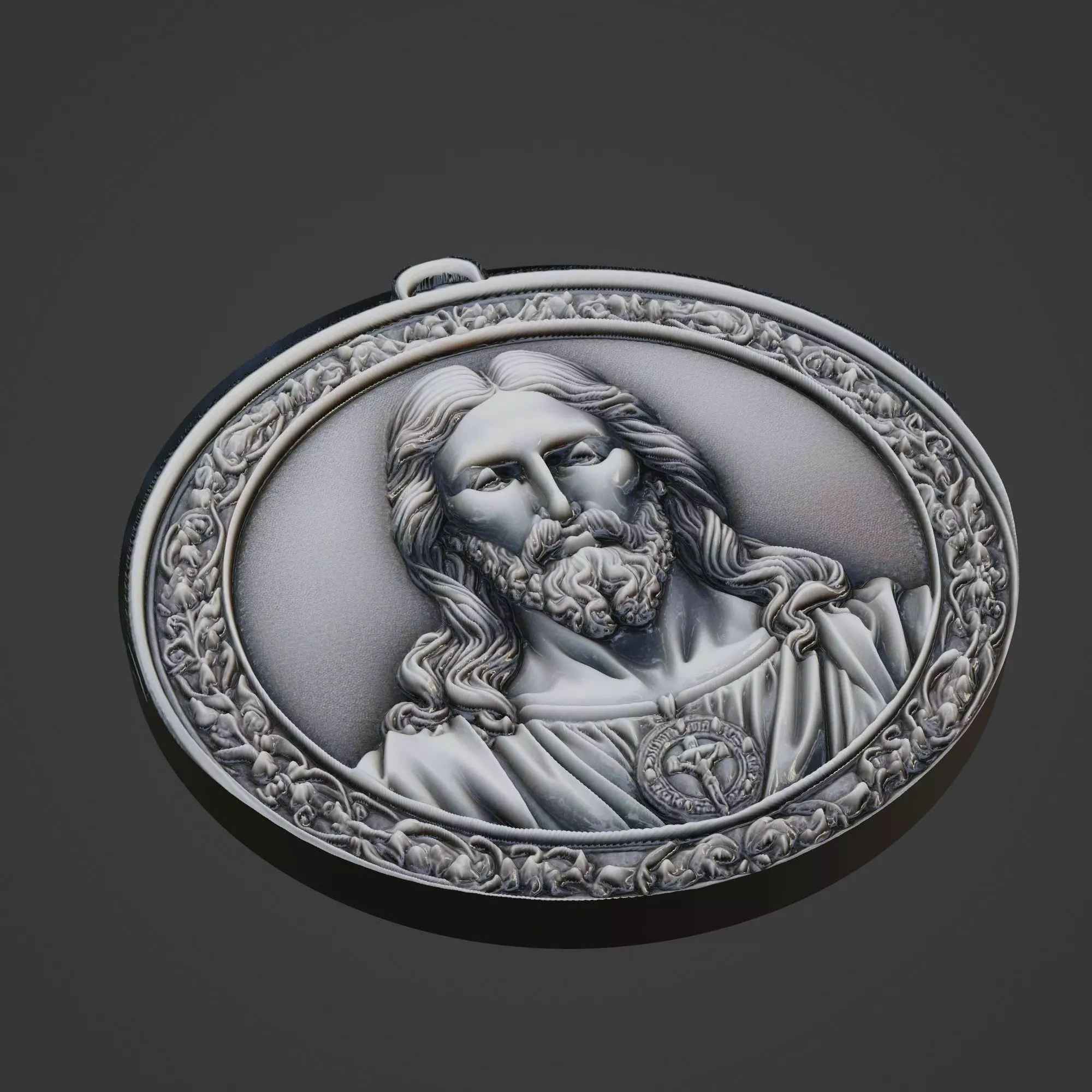 Jesus Christianity Medallion 3D print model