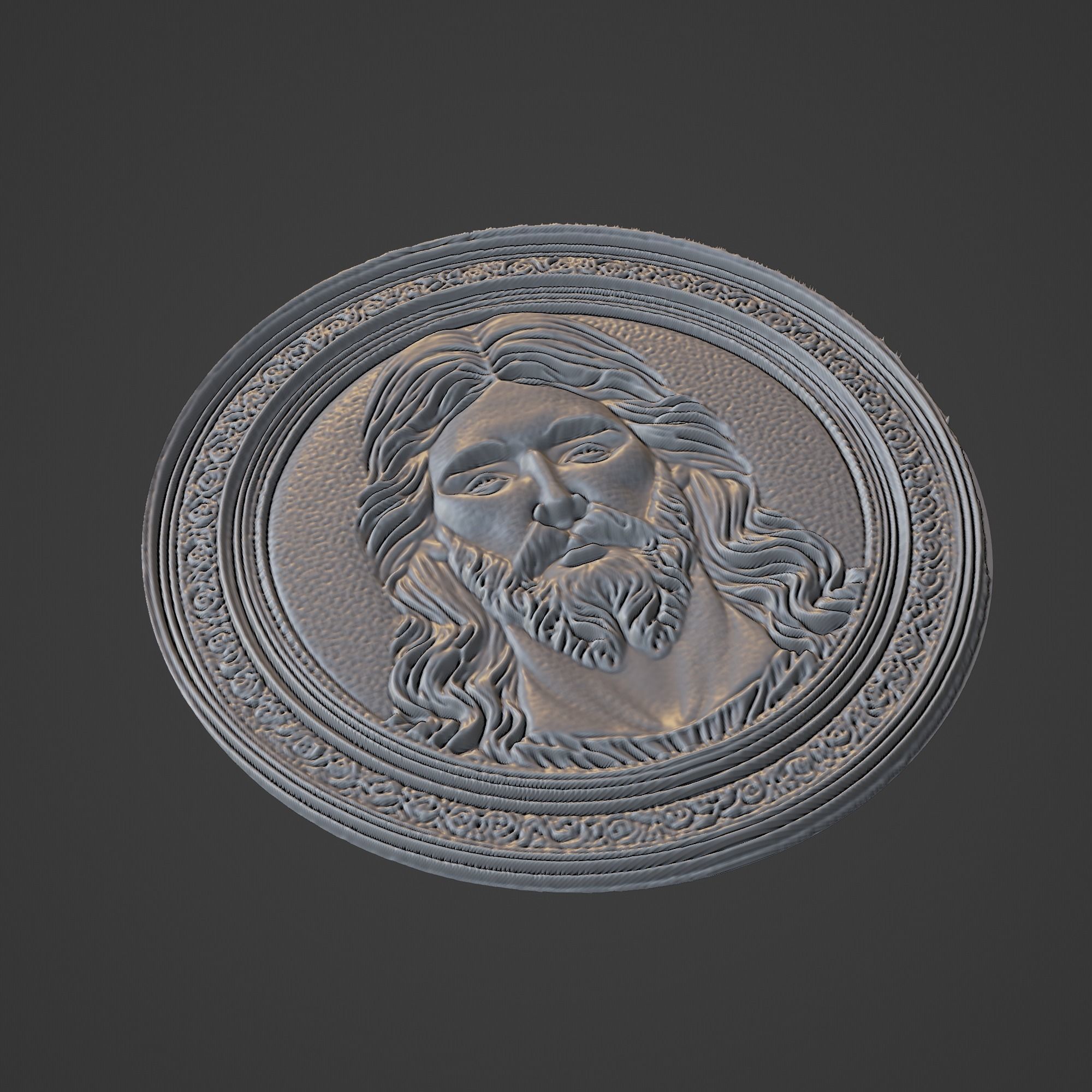 Jesus Christianity Medallion 3D print model_1