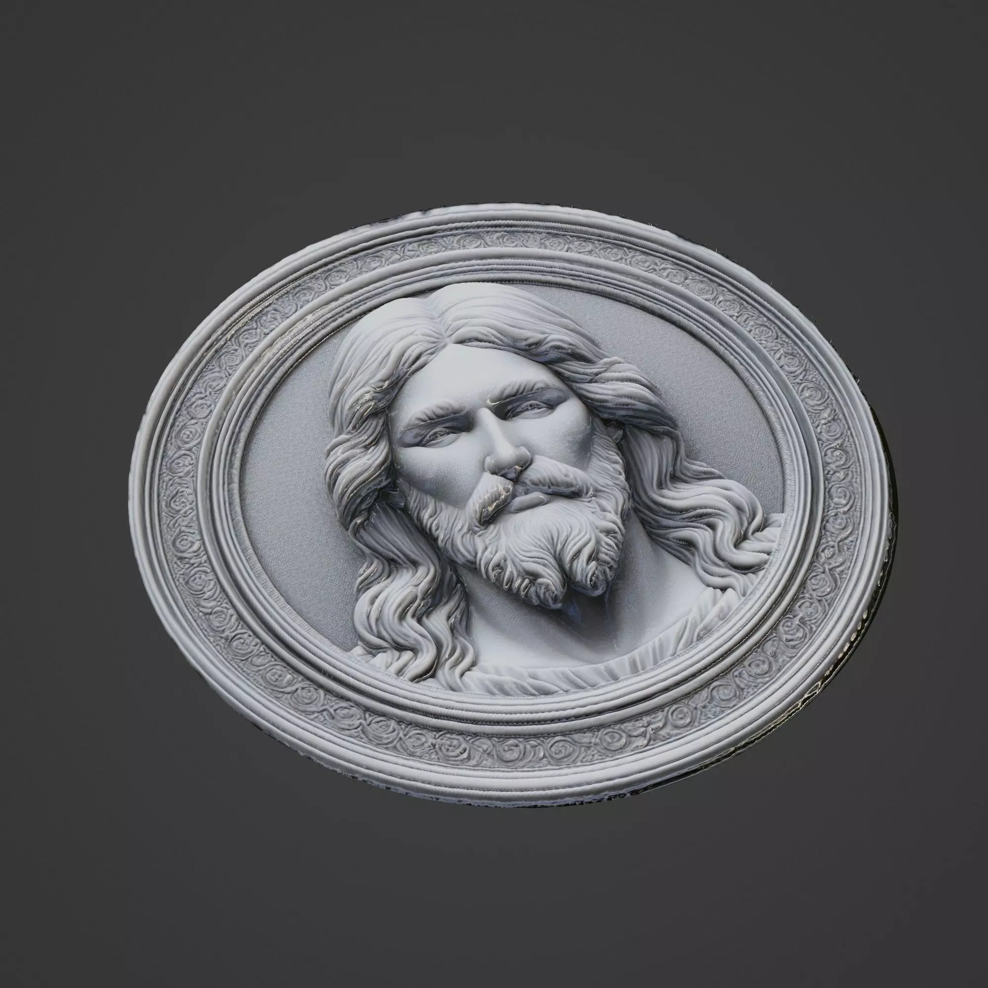 Jesus Christianity Medallion 3D print model_0
