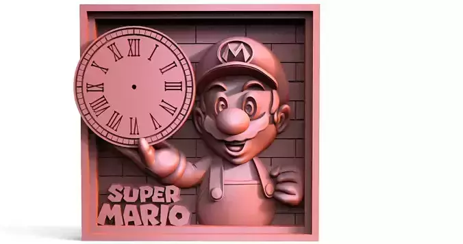 Super Mario Wall Clock CNC 3D print model