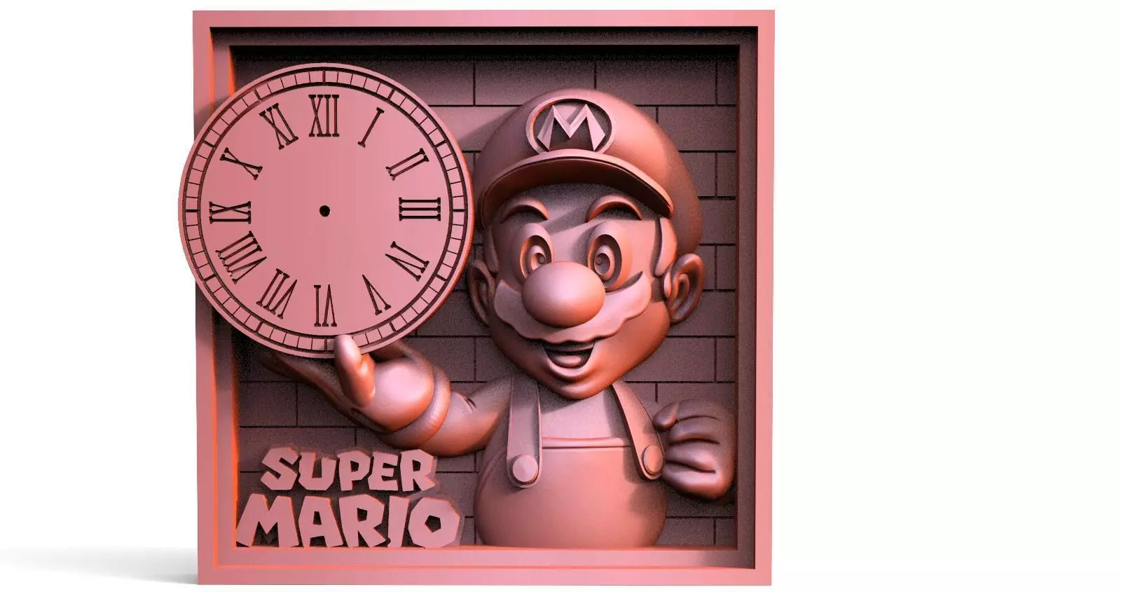 Super Mario Wall Clock CNC 3D print model