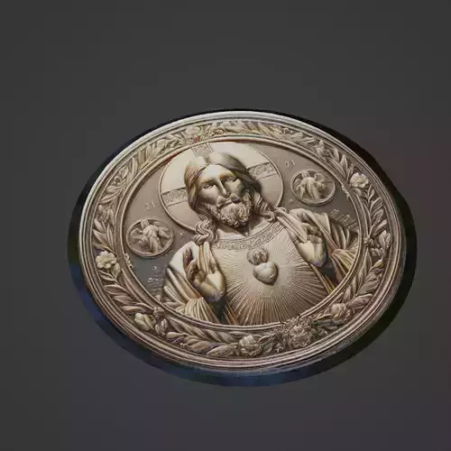 Jesus Christianity Medallion 3D print model