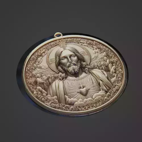 Jesus Christianity Medallion 3D print model