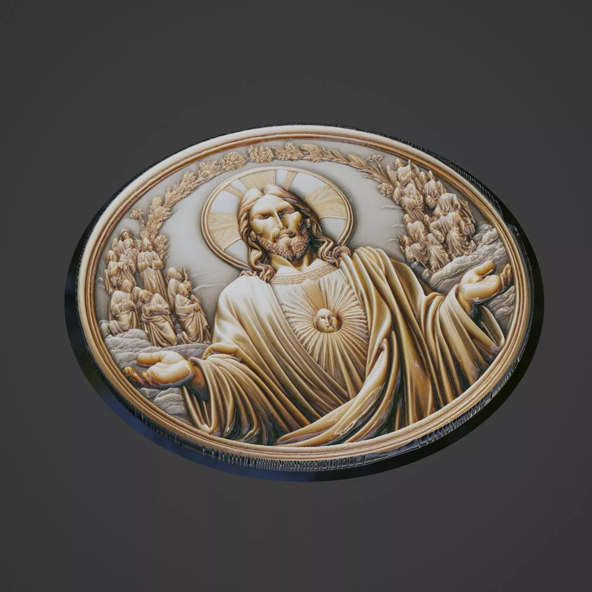 Jesus Christianity Medallion 3D print model