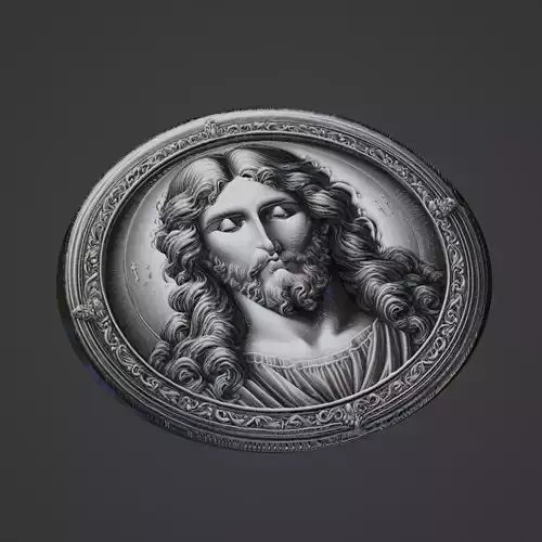 Jesus Christianity Medallion 3D print model