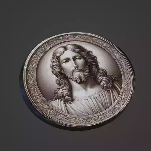 Jesus Christianity Medallion 3D print model
