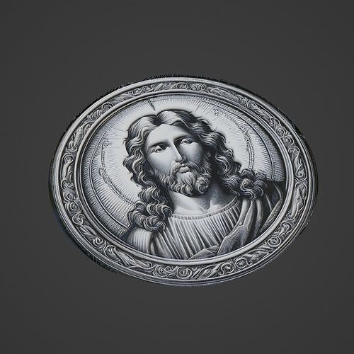 Jesus Christianity Medallion 3D print model