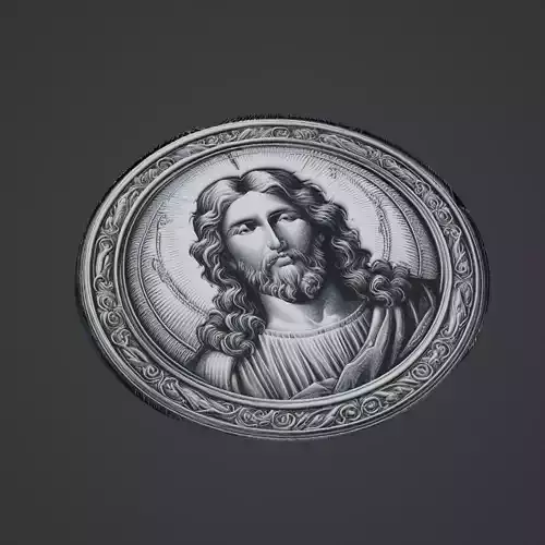 Jesus Christianity Medallion 3D print model