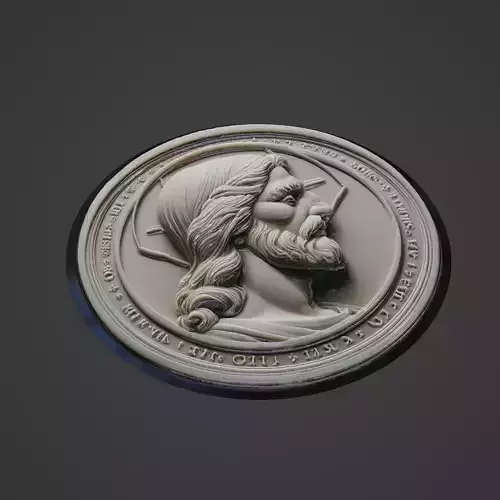 Jesus Christianity Medallion 3D print model