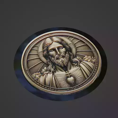 Jesus Christianity Medallion 3D print model